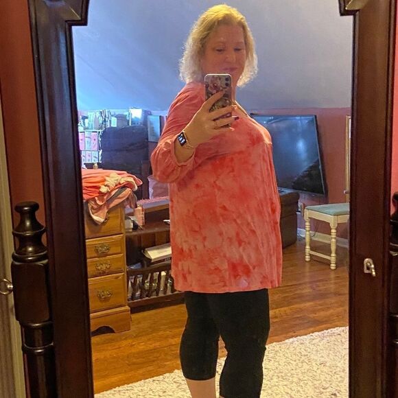 Fashion bug Pink Tie Dyed Top 1X Some Piling - Picture 4 of 11